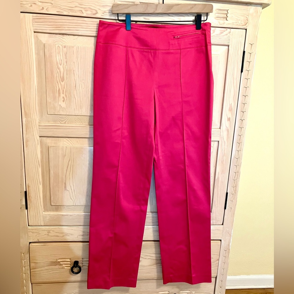 Willi Smith Pink Chino Cotton Pant Dopamine Dressing Flat Front Side Zipper